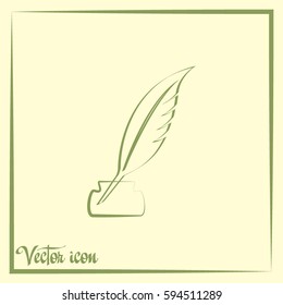 Vector illustration of icon writing pen