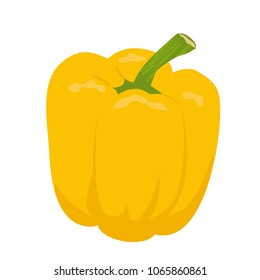 Vector illustration icon of a yellow pepper