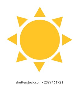Vector illustration of icon of a yellow sun.