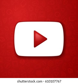 Vector Illustration Icon You Tube Play Button, Video Stream 