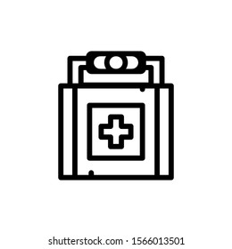 Vector illustration of iconic adventure and camping symbol. illustration of first aid box on a white background. color can be changed. outline style