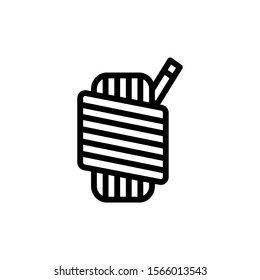 Vector illustration of iconic adventure and camping symbol. illustration of a camping strap on a white background. color can be changed. outline style