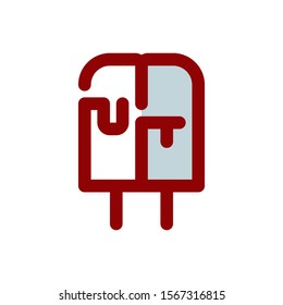 Vector illustration of iconic symbol of American independence celebration. illustration of special American independence ice cream on white background. color can be changed. Outline style.