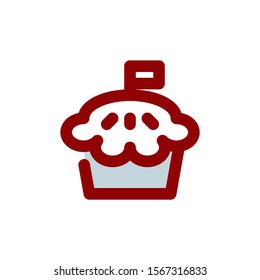 Vector illustration of iconic symbol of American independence celebration. American Independence Day illustration.  Pie on white background. pixel perfect at 32x32 pixel . 