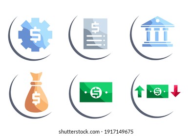 vector illustration of icons about finance.  illustrations for politics, economy, lifestyle, money.  with a minimalist colorful flat design style.  eps 10.