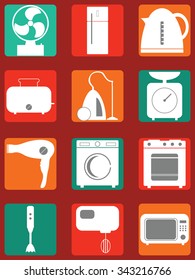 Vector illustration. Icons appliances.