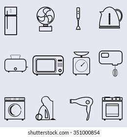 Vector illustration. Icons appliances.