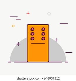 Vector illustration of icons Board game dominoes in flat style