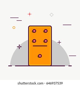 Vector illustration of icons Board game dominoes in flat style