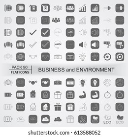 Vector Illustration icons for business and environment. Ecology, sustainable development, nature protection.