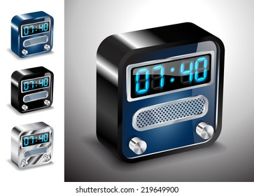 vector illustration icons button alarm time clock