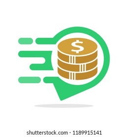 Vector illustration icons with the concept of informative & responsive service for accessing information on the location of financing locations, loan funds, sources of income