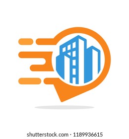 Vector illustration icons with the concept of informative & responsive service for accessing geographical information on the location of urban areas