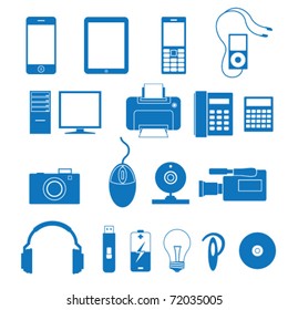 Vector illustration of the icons of the electronics
