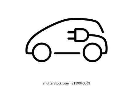 Vector illustration icons for EVs and electric vehicles