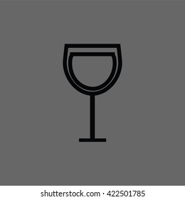 vector illustration icons glasses for wine, cocktail