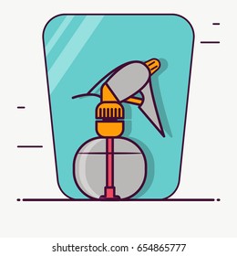 Vector illustration of icons of hairdresser's tools in flat style