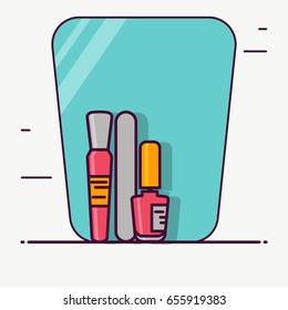 Vector illustration of icons of hairdresser's tools in flat style