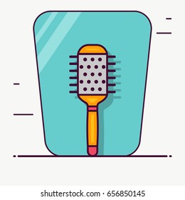 Vector illustration of icons of hairdresser's tools in flat style