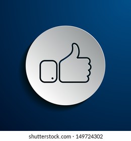 Vector illustration of icons with hands raised finger