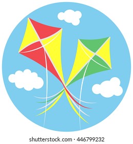Vector illustration icons kite. For graphic and web design.