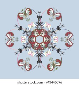 Vector illustration. Icons, labels. Vector winter snowflakes on colorful background. Colorful snowflake Vector illustration. Snowflake icon, isolated. Flat design.