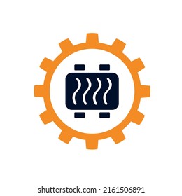 Vektorgrafik, Symbole, Logo mit Autodetails. Autoservice. Autoteillager Flaches Design.