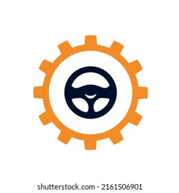 Vector illustration, icons, logo with car details. Car service. Auto parts store. Flat design.