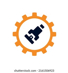 Vector illustration, icons, logo with car details. Car service. Auto parts store. Flat design.