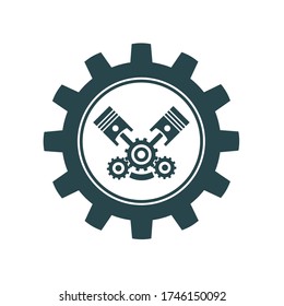 Vector illustration, icons, logos with car parts. Car service. Auto parts store.