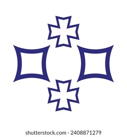 vector illustration of icons and logos on white background. For digital paper, textile print, page fill. Abstract geometric pattern.