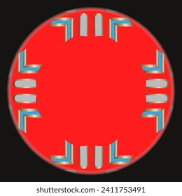 Vektorgrafik von Symbolen und Logos, Muster auf schwarzem Hintergrund.  