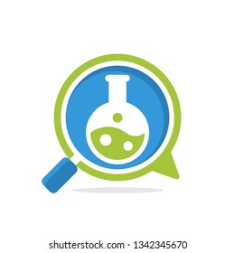 Vector illustration icons with media communication and review concepts for analysis of laboratory research.