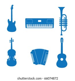 Vector illustration of the icons music instrument