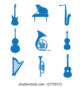 Vector illustration of the icons music instrument