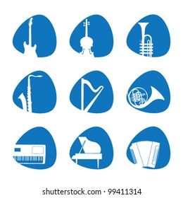 Vector illustration of the icons music instrument