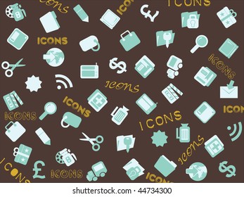 vector illustration of icons on abstract background
