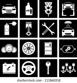 Vector illustration of icons on car repairs