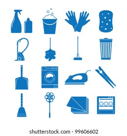 Vector illustration icons on cleaning