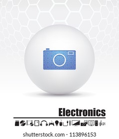 Vector illustration of icons on electronics