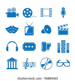 Vector illustration icons on Film