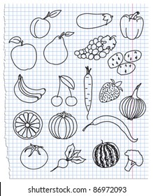 Vector illustration of icons on a meal theme