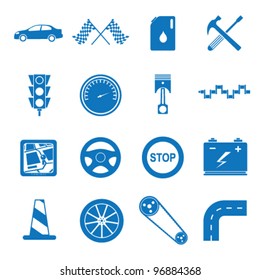 Vector illustration icons on the mechanics