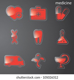 Vector illustration icons on medicine