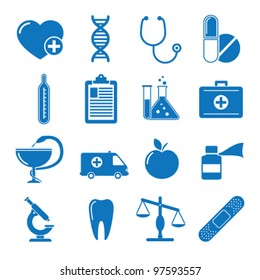 Vector illustration icons on medicine