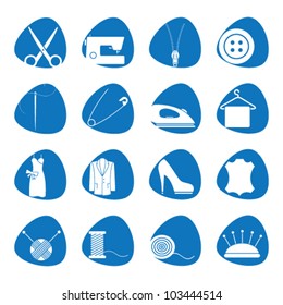 Vector illustration icons on sewing