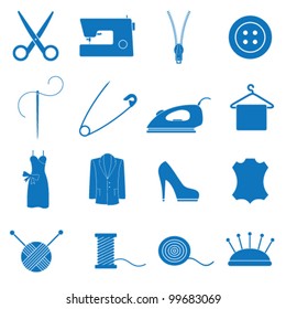 Vector illustration icons on sewing