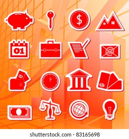 Ilustración vectorial de iconos sobre el tema de las finanzas