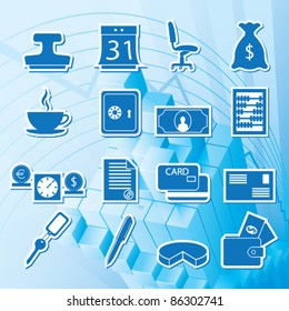 Vector illustration of icons on the subject of economy