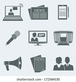 Vector illustration of icons on a theme the news